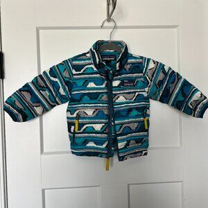 Patagonia Baby Down Sweater *Size 6-12 Months* Blue White Patterned Puffer